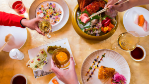 japanese food including sashimi, sushi, tea and more